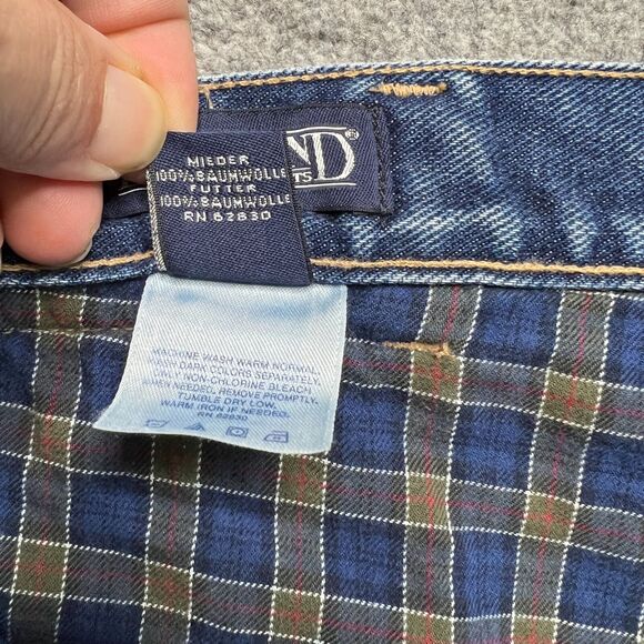 Lands End Square Rigger Mens Jeans Fleece Lined Warm Winter Dark Denim 44x29 - Picture 9 of 9